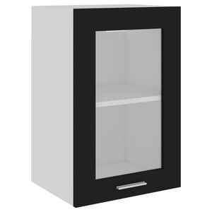 vidaXL Hengende skap glass "Lyon" svart 40x31x60 cm konstruert tre