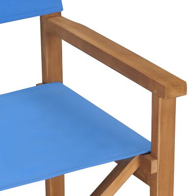 vidaXL Regissørstoler 2 stk sammenleggbar heltre teak blå