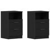 vidaXL Nattbordskap 2 pcs Svart Eik 40 x 35 x 65 cm Konstruert tre