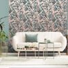 DUTCH WALLCOVERINGS Veggpanel blader og fugler gr&oslash;nn og rosa