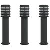 vidaXL Utend&oslash;rs gulvlamper 3 stk svart 60 cm rustfritt st&aring;l