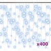 vidaXL LED-lysgardin med istapper 10 m 400 LED kaldhvit 8 funksjoner