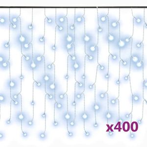 vidaXL LED-lysgardin med istapper 10 m 400 LED kaldhvit 8 funksjoner