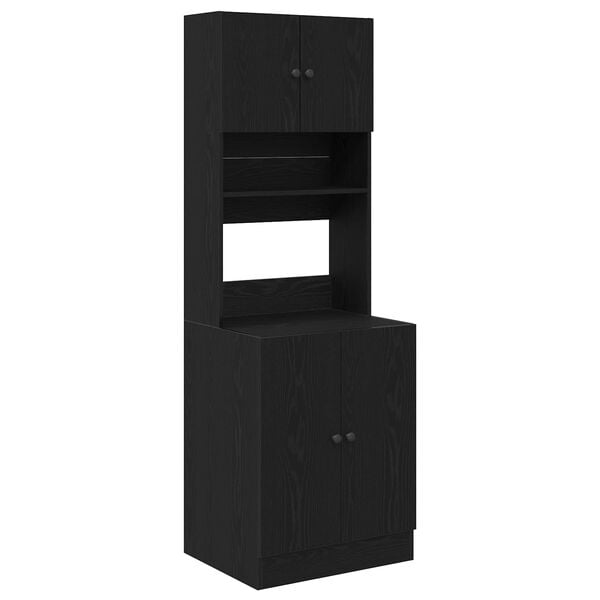 vidaXL Kjøkkenhåndtak med hylle 2 pcs Svart Eik 60 x 50 x 180 cm