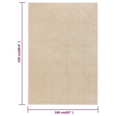 vidaXL Teppe med kort luv 160x230 cm beige