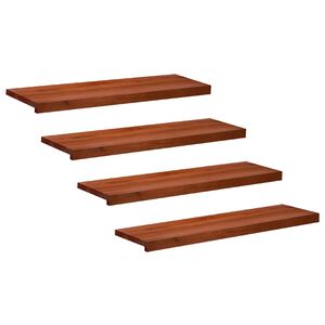 vidaXL Trappetrinn 4 stk. 100 x 25 x 2 cm Brun Massiv b&oslash;ketre
