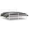 vidaXL Sengeramme i metall med hode- og fotgavl hvit 183x213 cm
