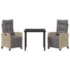 vidaXL Hage Spisegruppe med pute 3 pcs Beige polyrotting