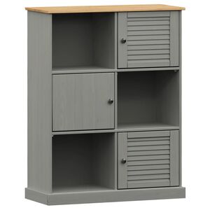 vidaXL Bokhylle VIGO gr&aring; 90x35x114,5 cm heltre furu