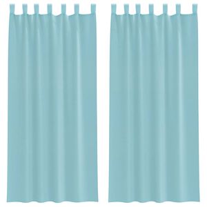 vidaXL Voile gardiner med stanglommer 2 stk turkis