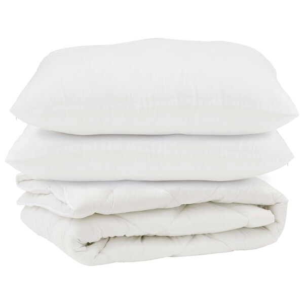 vidaXL Dyne med pute 3 pcs Hvit Mikrofiber