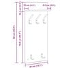 vidaXL Vegghengt kleshenger Gammelt tre 40 x 10 x 90 cm Konstruert tre