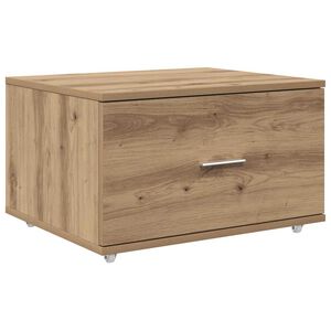 vidaXL Skuffeskap med hjul Brun 55 x 45 x 33.5 cm Konstruert tre