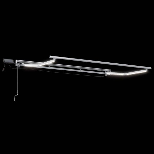 vidaXL Manuell markiseramme med LEDs Hvit 3 x 2,5 m Aluminium