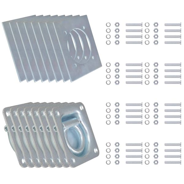 vidaXL Festeringer for tilhenger 8 stk galvanisert st&aring;l 2000 kg