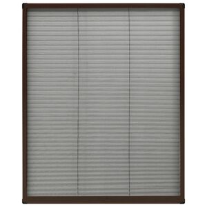 vidaXL Plissert insektskjerm for vindu aluminium brun 60x80 cm