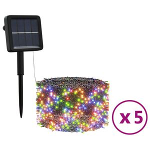 vidaXL Soldrevne lysslynger 5stk 5x200 LED fargerik innend&oslash;rs utend&oslash;rs