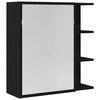 vidaXL Baderomsspeilskap Svart Eik 62,5 x 20,5 x 64 cm Konstruert tre