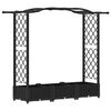 vidaXL Hevet Bed med Trellis og Tak Svart 169 x 40 x 123 cm PP