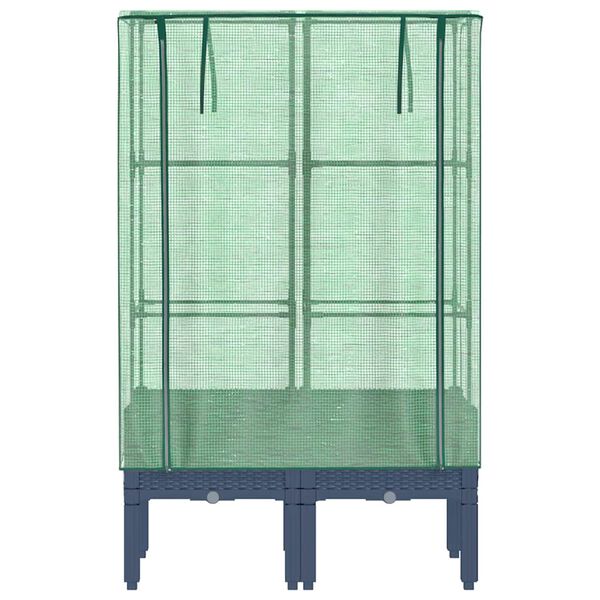 vidaXL Høyseng med drivhustrekk rottingutseende 80x40x140 cm