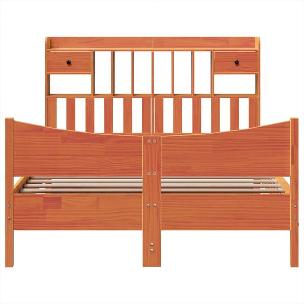 vidaXL Sengeramme uten madrass voksbrun 160x200 cm heltre furu