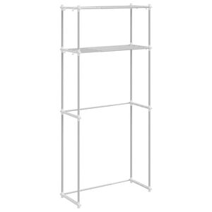 vidaXL Vaskemaskinhylle med hylle Hvit 63 x 27 x 136 cm Aluminium