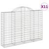 vidaXL Gabionkurver buede 11 stk 200x30x140/160 cm galvanisert jern