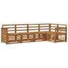 vidaXL Seksjonssofa Sett 4 pcs Naturlig Solid akasietre