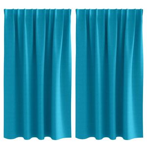 vidaXL M&oslash;rkleggende Gardiner med Ringer 2 pcs Turkis 140 x 140 cm