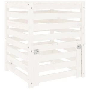 vidaXL Kompostkasse hvid 63,5x63,5x77,5 cm heltre furu