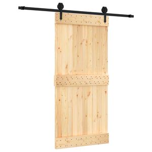 vidaXL Skyved&oslash;r Naturlig og svart 95 x 210 cm Massiv Furu Tre