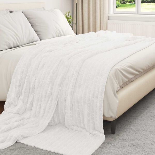 vidaXL Kastteppe Hvit 270 x 240 cm Fleece