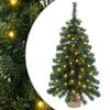 vidaXL Mini juletre 60 cm 25 LED-lys Varmhvit PVC Gr&oslash;nn