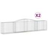 vidaXL Gabionkurver buede 2 stk 400x50x80/100 cm galvanisert jern