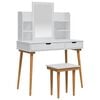 vidaXL Sminkebordsett FAUSKE 5 stk. Hvit 100 x 50 x 143 cm