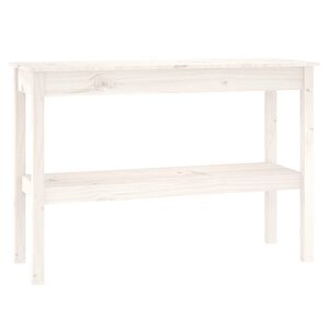 vidaXL Konsollbord hvit 110x40x75 cm heltre furu