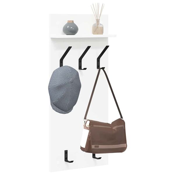vidaXL Vegghengt kleshenger Hvit 40 x 10 x 90 cm Konstruert tre