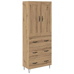 vidaXL H&oslash;yskap med skuff Artisan Eik 69,5 x 34 x 180 cm Konstruert tre