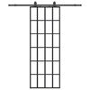 vidaXL Skyved&oslash;r med monteringssett svart 76x205 cm ESG-glass