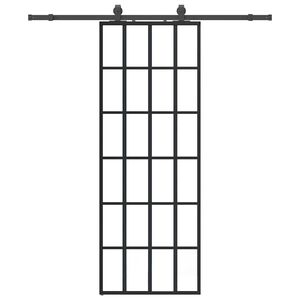 vidaXL Skyved&oslash;r med monteringssett svart 76x205 cm ESG-glass
