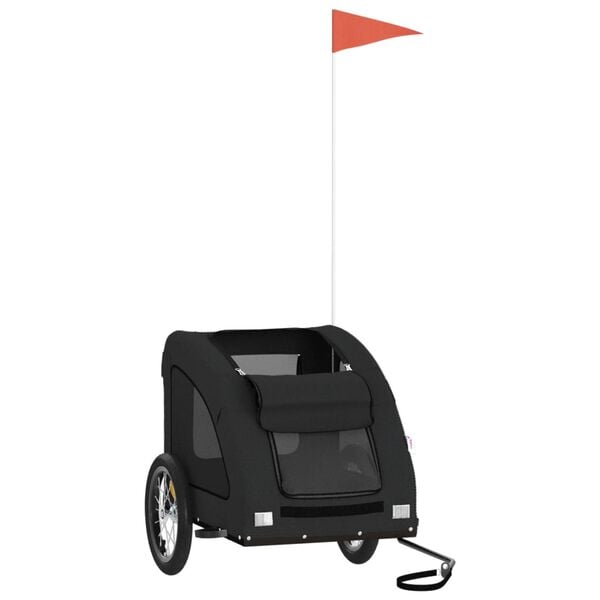 vidaXL Kjæledyrsykkelhenger svart oxfordstoff og jern