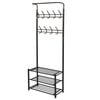 vidaXL Klesstativ med skohylle 68x32x182,5 cm svart