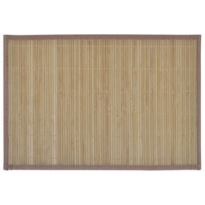 242108 6 Bamboo Placemats 30 x 45 cm Brown