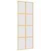 vidaXL Skyvedør gull 76x205 cm frostet ESG glass og aluminium