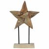 vidaXL Juletre Stjerne LED-lys Brun 31 x 15 x 46 cm Massivt Teaktre
