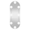 vidaXL Veggspeil med LED-lys 15x40 cm glass oval
