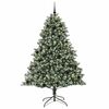vidaXL Kunstig juletre grønn 140 x 140 x 210 cm PVC og plast og stål