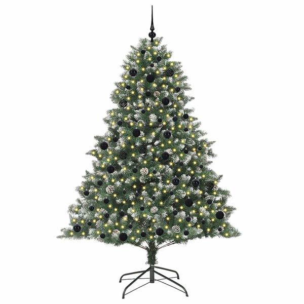 vidaXL Kunstig juletre grønn 140 x 140 x 210 cm PVC og plast og stål
