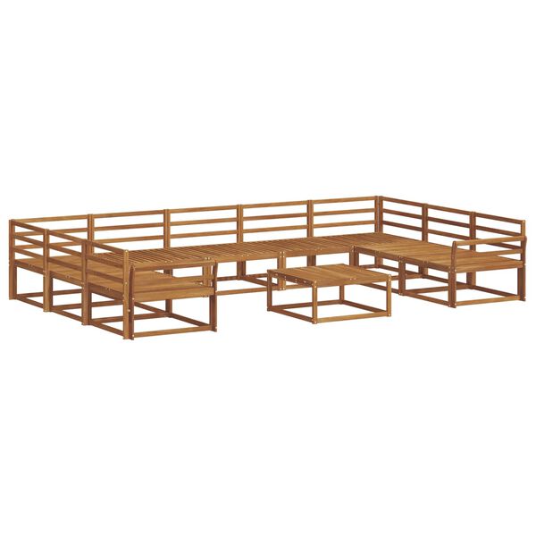 vidaXL Utend&oslash;rs sofa-sett 10 pcs Naturlig Solid akasietre