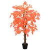 vidaXL Kunstig Ahorntre R&oslash;d 80 x 16 x 120 cm Stoff og Tre